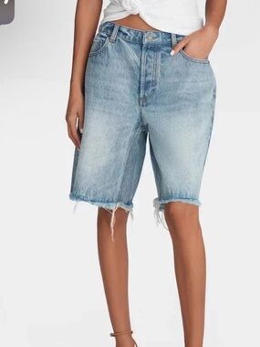 KBB by KAHLANA Women's 'The Denim Bermuda Shorts' size 12 Blue